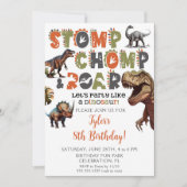 Dinosaur Invitations Anniversaire Boy Dino Typogra (Devant)