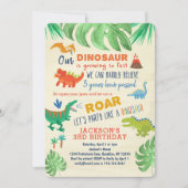 Dinosaur Invitations Anniversaire Garçons Dinosaur (Devant)