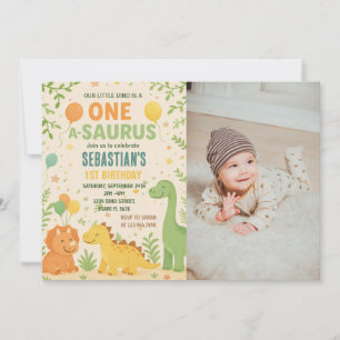 Dinosaur Invitations d'anniversaire avec photo