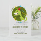 Dinosaur invitations de 4e anniversaire de rex enf (Debout devant)