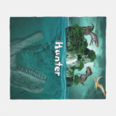 Dinosaur Island Gepersonaliseerd Fleece Deken (Voorkant (Horizontaal))