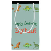 Dinosaur Joyeux Anniversaire Sac Personnalisé (Devant)