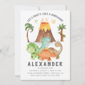Dinosaur Jurassic Anniversaire Fête Invitation (Devant)