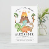 Dinosaur Jurassic Anniversaire Fête Invitation (Debout devant)