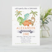 Dinosaur Jurassic Anniversaire Fête Invitation (Debout devant)