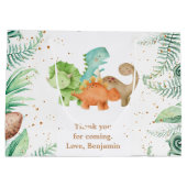 Dinosaur Jurassic Birthday Party Groot Cadeauzakje (Achterkant)