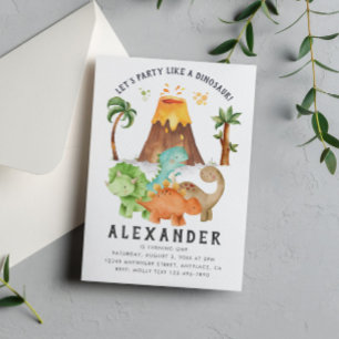 Dinosaur Jurassic Birthday Party Invitation Kaart