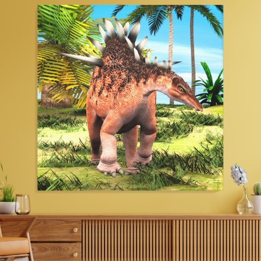 Dinosaur Kentrosaurus Canvas Afdruk (Insitu (Woonkamer))