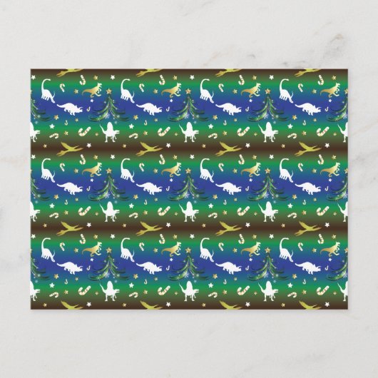 Dinosaur-kerstboom Briefkaart (Voorkant)