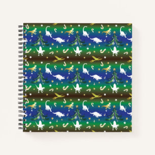 Dinosaur-kerstboom Notitieboek