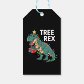 Dinosaur-kerstboom Rex Pajamas Xmas lights Cadeaulabel (Achterkant)