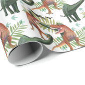 Dinosaur-kerstinpakpapier Cadeaupapier (Rol Hoek)