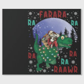 Dinosaur kerstkerstkerstkerstman cadeaupapier (Vlak)
