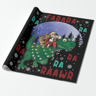 Dinosaur kerstkerstkerstkerstman cadeaupapier