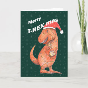Dinosaur Kerstmis Funny T-Rex, alternatieve feestd Kaart