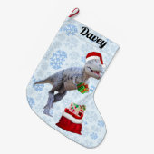 Dinosaur Kerstmis Grote Kerstsok (Voorkant (Hangend))