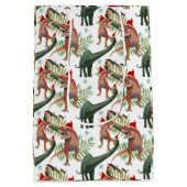 Dinosaur Kerstmis Medium Cadeauzakje (Achterkant)