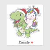 Dinosaur Kerstmis Unicorn Winter T-Rex Dino Stick Sticker (Vel)