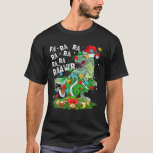 Dinosaur-kerstverlichting Fa Ra Ra Raawr-boom T-shirt