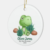 Dinosaur-kerstversiering, eerste kerst keramisch ornament (Links)