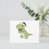 Dinosaur Kerstwinter T-Rex Dino Briefkaart (Staand voorkant)