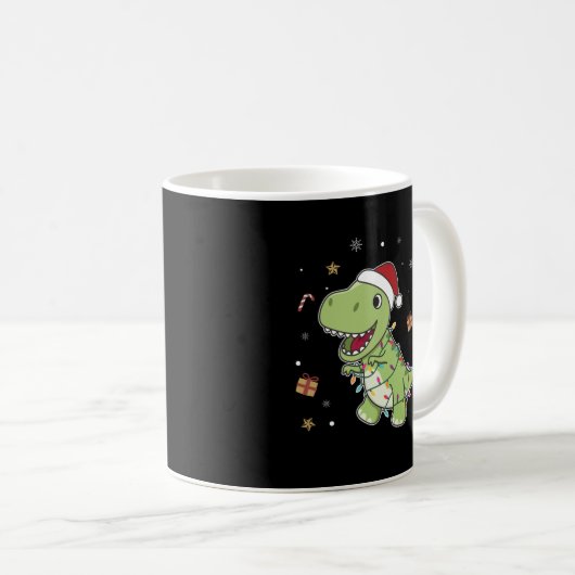 Dinosaur Kerstwinter T-Rex Dino Coffee M Koffiemok (Voorkant rechts)