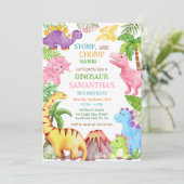 Dinosaur Kids Birthday Invitation (Debout devant)
