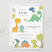 Dinosaur Kids Birthday Party Invitation (Devant)