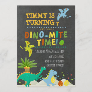Dinosaur Kids Birthday uitnodiging