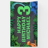 Dinosaur Kinder Dino Jurassic Trex Boy Birthday Spandoek (Verticaal)