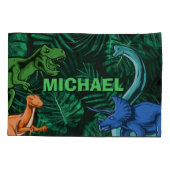 Dinosaur Kinder Dino Jurassic Trex Boy Personalize Kussensloop (Achterkant)