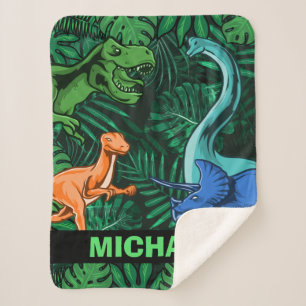 Dinosaur Kinder Dino Jurassic Trex Boy Sherpa Deken