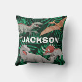 Dinosaur Kinder Dino Trex Prehistorische Boy Kussen (Achterkant)