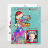 Dinosaur Kinder kerstfoto (Voorkant / Achterkant)