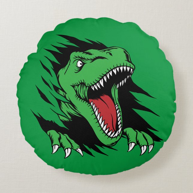 Dinosaur kinderen rond kussen (Voorkant)