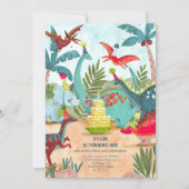 Dinosaur kinderen verjaardagskaart kaart (Voorkant)