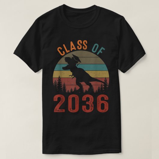 Dinosaur, klasse 2036, eerste dag, Kindertuinjonge T-shirt (Design voorkant)