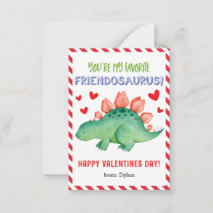Dinosaur Kleine Klaslokaal Valentijn Kaart voor Ki Notitiekaartje