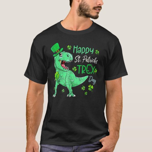 Dinosaur Leprechaun Happy St Pat T-Rex St Patrick' T-shirt (Voorkant)