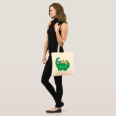 Dinosaur Library Book Canvas tas (Voorkant (model))
