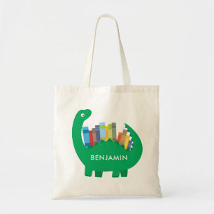 Dinosaur Library Book Canvas tas
