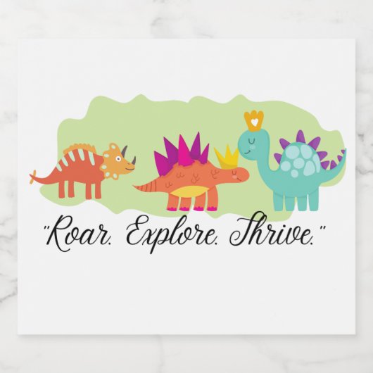 Dinosaur Likeurfles Etiket (Enkel label)