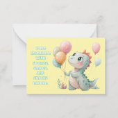 Dinosaur Lire un livre Anniversaire Invitation (Dos)