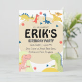 Dinosaur Lover 6e verjaardagsfeestje Kaart (Staand voorkant)