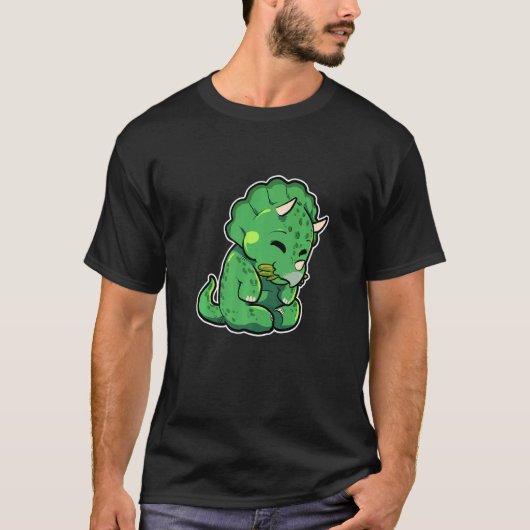 Dinosaur Lover Cute Triceratops Premium T-shirt (Voorkant)