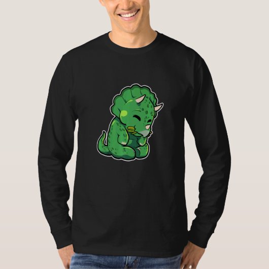 Dinosaur Lover Cute Triceratops Premium T-shirt (Voorkant)