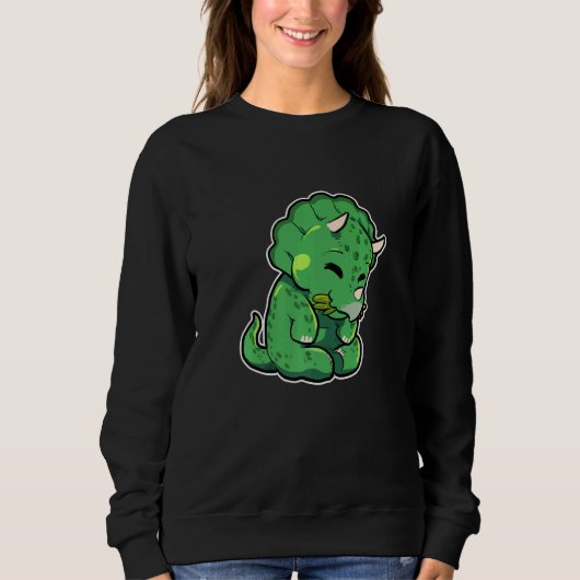 Dinosaur Lover Cute Triceratops Premium Trui (Voorkant)