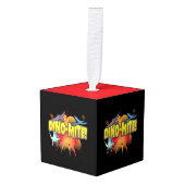 Dinosaur Lover Dynamite Dino-mite Pun Kubus Ornament (Voorkant hoekig)