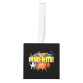 Dinosaur Lover Dynamite Dino-mite Pun Kubus Ornament (Voorkant)