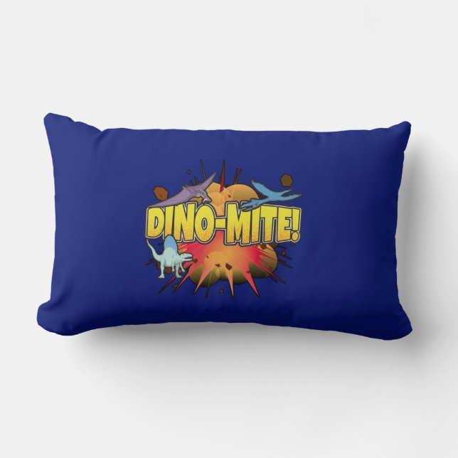 Dinosaur Lover Dynamite Dino-mite Pun Kussen (Voorkant)